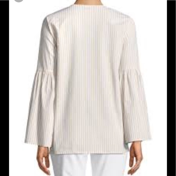 Michael Kors Striped Bell Sleeve Tunic Top - Picture 2 of 4